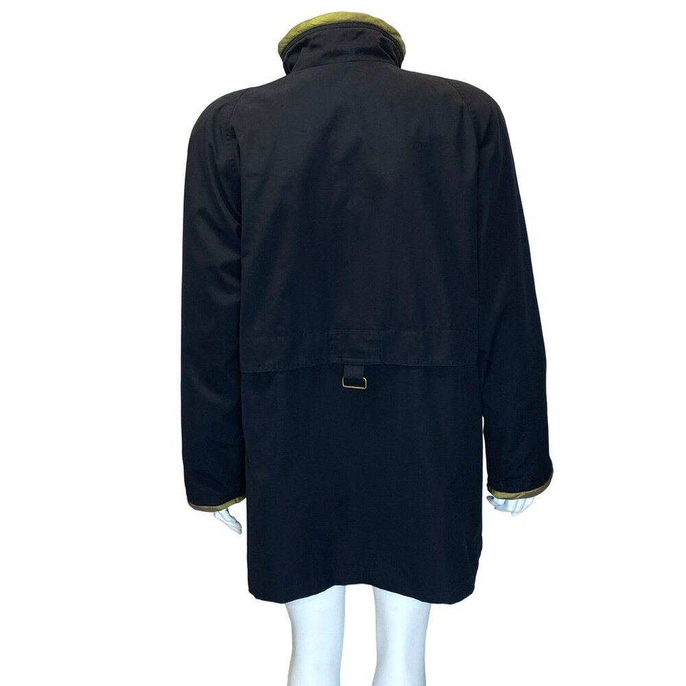 Vintage Misty Harbor Coat Jacket Womens Large L Black Yellow Lining Classic - Picture 11 of 11